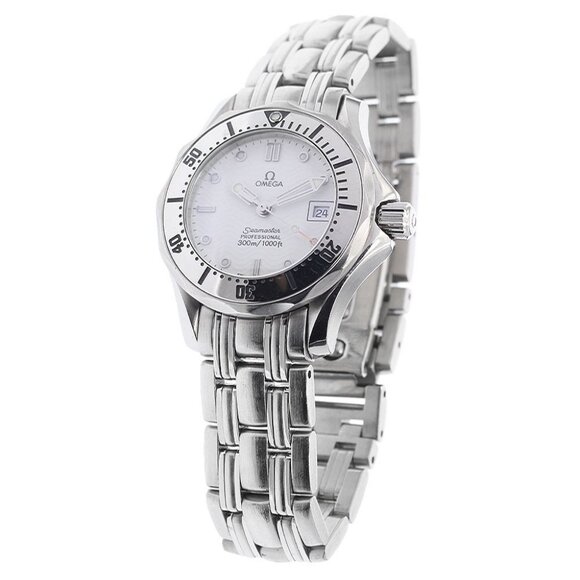 OMEGA Seamaster300 2582.20 Date White Dial Quartz Ladies Watch - Picture 2 of 7